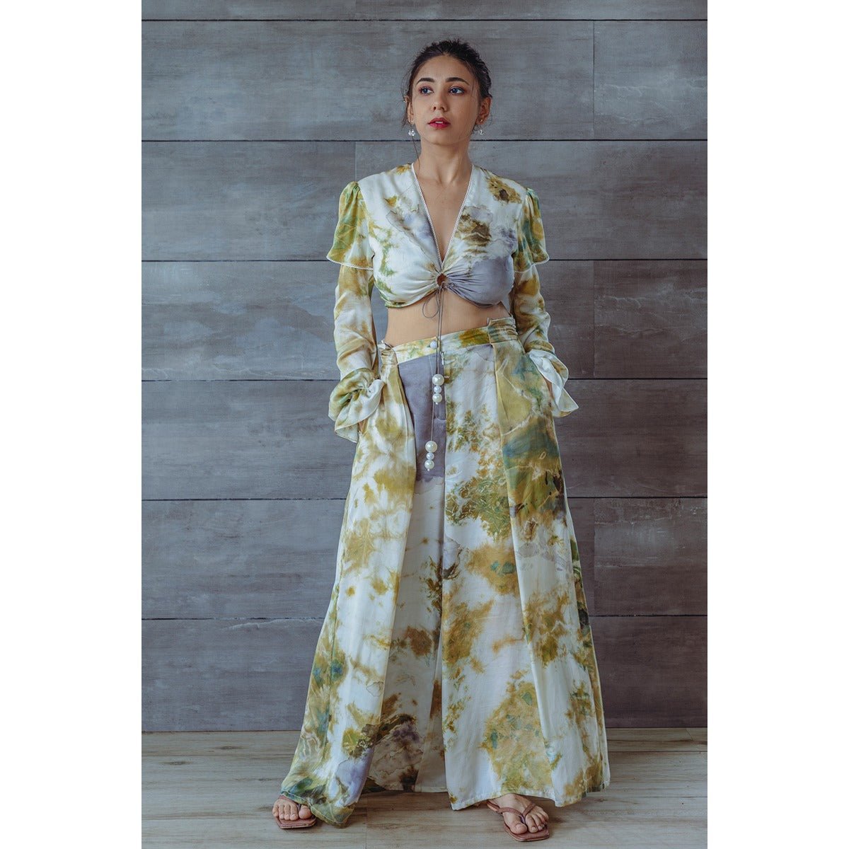 Jean Jade Crop Blouse | Stylish Women Crop Blouse | Fusion Wear Top – Womens Blouse on Brown Living™. SKU: TMS0156-XS. Img 4.