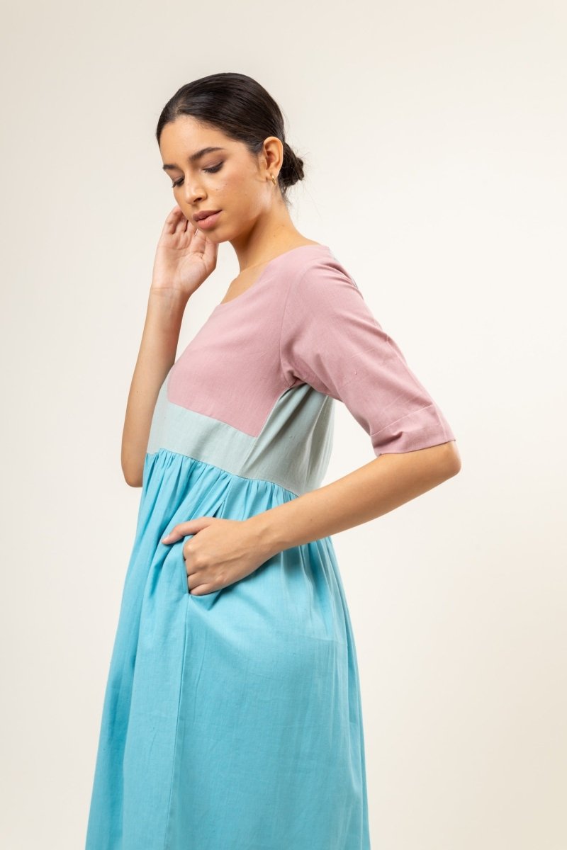 Jess Pastel Upcycled Cotton Dress | Verified Sustainable Womens Dress on Brown Living™