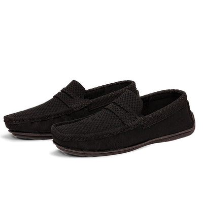 Jet Black Moc Mens Shoes Loafers – Mens Casual Shoes on Brown Living™. SKU: GS_JBM_BLK3820. Img 1.
