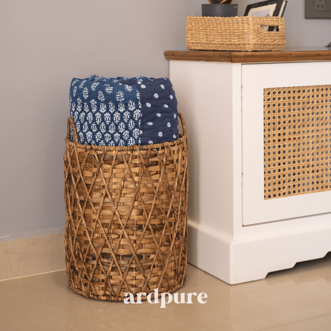 Jewel - Water Hyacinth Multipurpose Storage Basket – Baskets & Boxes on Brown Living™. SKU: 907WL. Img 1.