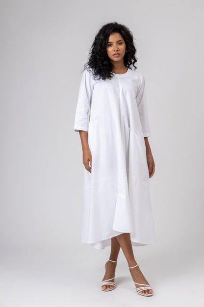 Jill White Upcycled Cotton Dress | Verified Sustainable by Brown Living™