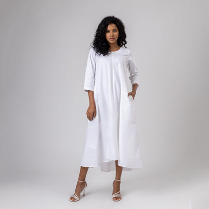 Jill White Upcycled Cotton Dress | Verified Sustainable by Brown Living™