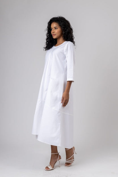 Jill White Upcycled Cotton Dress | Verified Sustainable by Brown Living™