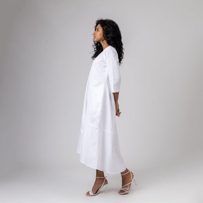 Jill White Upcycled Cotton Dress | Verified Sustainable by Brown Living™