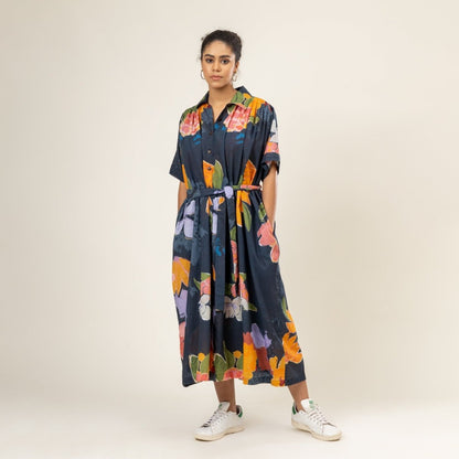 Joan Printed Upcycled Cotton Dress | Verified Sustainable by Brown Living™