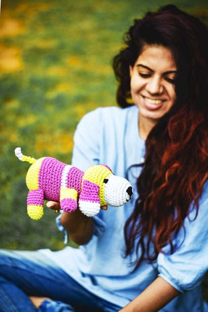 Joy Dog Handcrafted Crochet Soft Toy | Verified Sustainable by Brown Living™