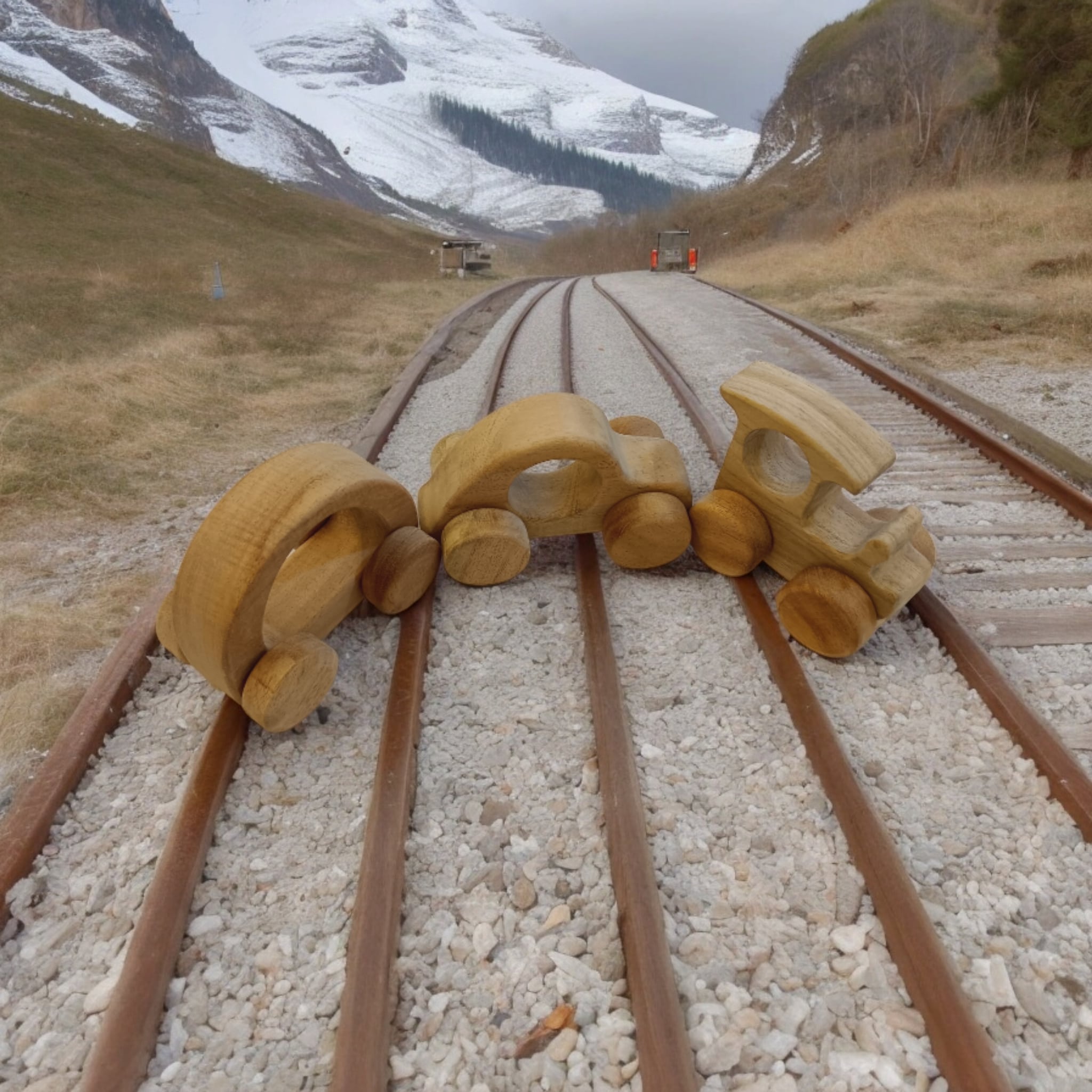 Joy On Wheels – Set Of 3 Neem Wooden Push & Pull Toys For Toddlers – Toy Trains & Vehicles on Brown Living™. SKU: W_TRN-CR-HCR. Img 3.