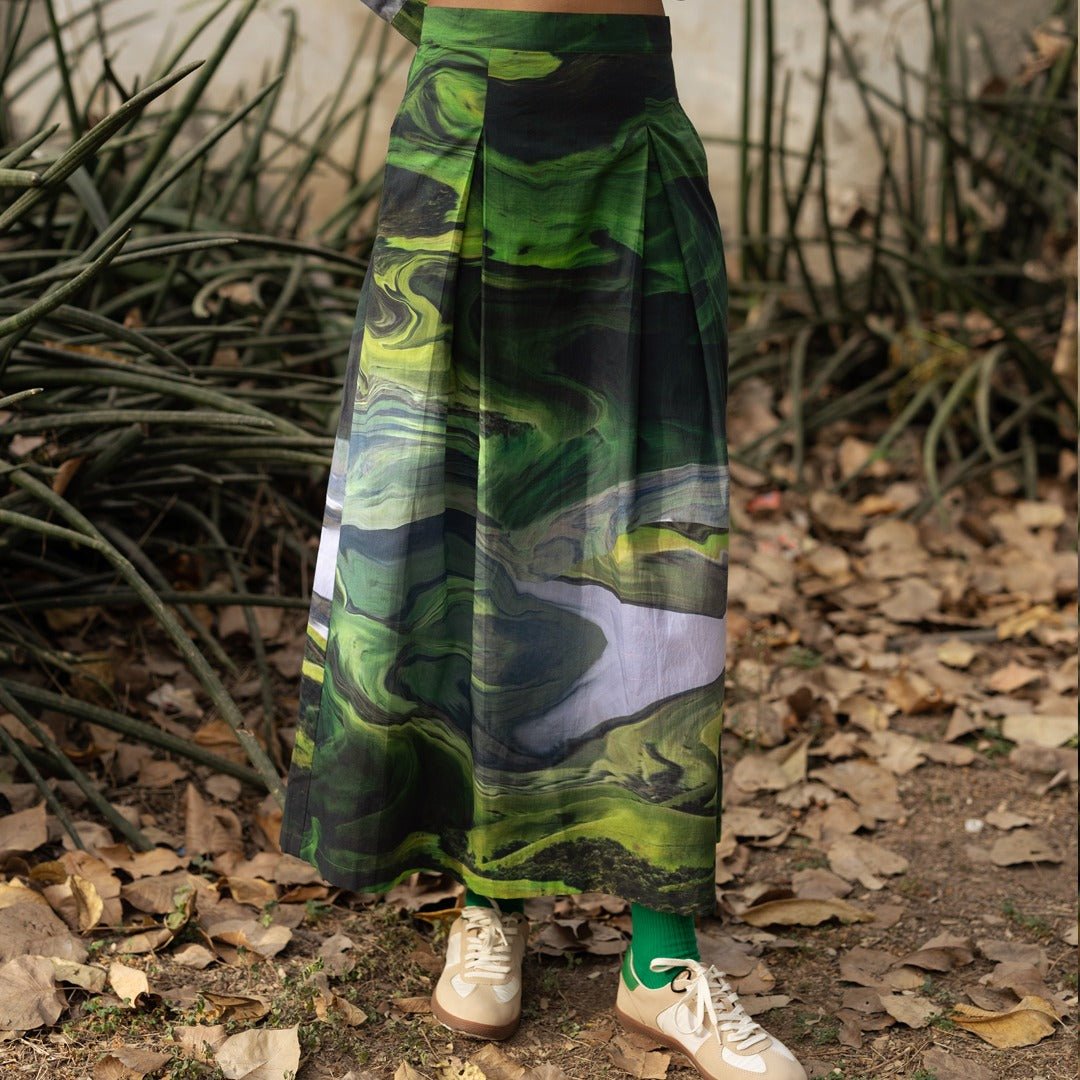 Judy Printed Upcycled Cotton Skirt | Verified Sustainable by Brown Living™