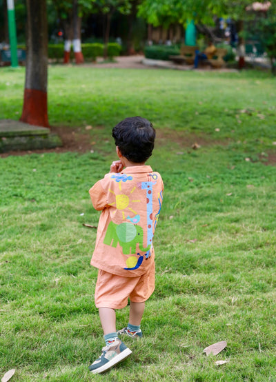 Jungle Joy Boys Cotton Co - ord Set | Printed Comfortable Kids Outfit – Kids Daywear Sets on Brown Living™. SKU: JJB23M1. Img 2.