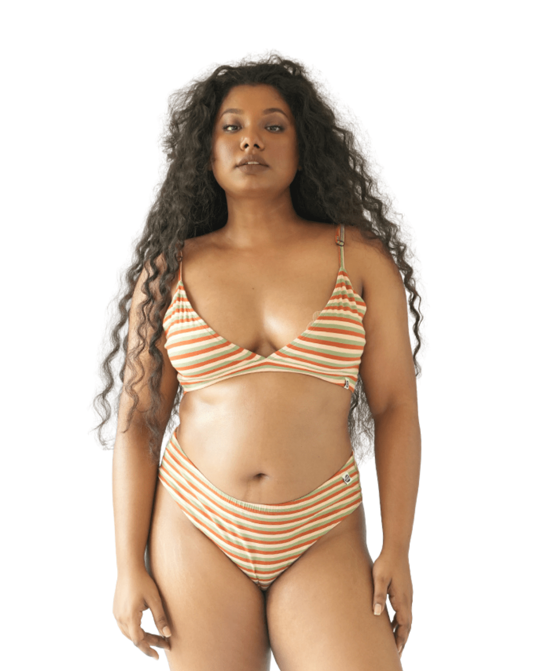 Jungle Stripes Triangle Co - Ord Cotton Lingerie Set – Womens Accessories on Brown Living™. SKU: Co-OrdErthystrp-XS. Img 3.