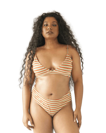 Jungle Stripes Triangle Co - Ord Cotton Lingerie Set – Womens Accessories on Brown Living™. SKU: Co-OrdErthystrp-XS. Img 3.