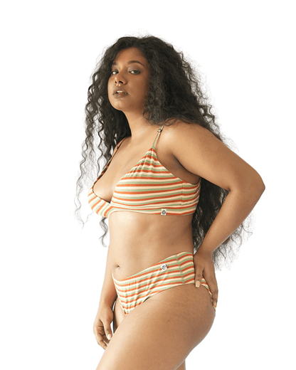 Jungle Stripes Triangle Co - Ord Cotton Lingerie Set – Womens Accessories on Brown Living™. SKU: Co-OrdErthystrp-XS. Img 4.