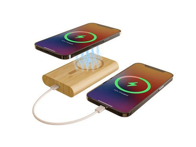 Juniper 2.0 10000mAh MagSafe Wireless Bamboo Power Bank – Desk Accessories on Brown Living™. SKU: MT626. Img 2.