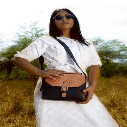 Juniper Vegan Leather Sling Bag - Black – Sling Bag by Green Hermitage available on Brown Living™. . SKU: SBGH2025 - 3003. Img 6.
