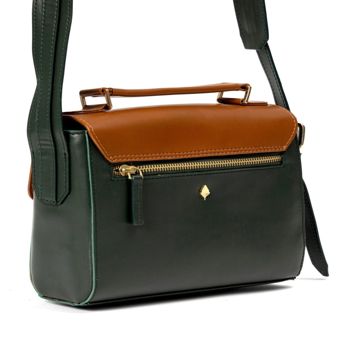 Juniper Vegan Leather Sling Bag - Green – Sling Bag by Green Hermitage available on Brown Living™. . SKU: SBGH2025 - 3004. Img 2.