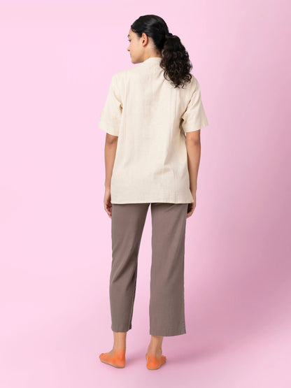 Juno – Handcrafted Cotton Linen Patch Pocket Pants – Mens Pants by Phuhar's available on Brown Living™. Brown Xs. SKU: pH0011. Img 13.