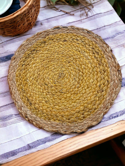 Jute Placemats – Set of 2 – Table Linens on Brown Living™. SKU: OEP097a. Img 10.
