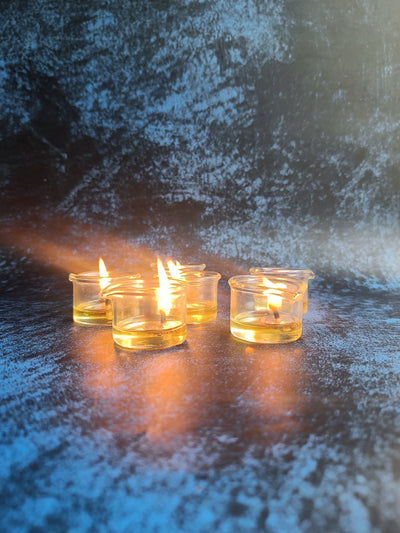 Jyot Brass & Glass Diyas – Set of 6 | Handmade Decorative Diyas – Candles & Fragrances on Brown Living™. SKU: NGDSRH01. Img 2.