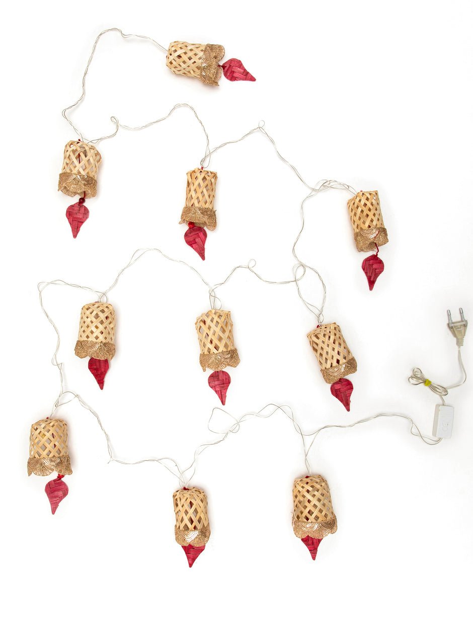 Jyoti Handcrafted Bamboo String Light – Lamps & Lighting on Brown Living™. SKU: FL-696. Img 3.