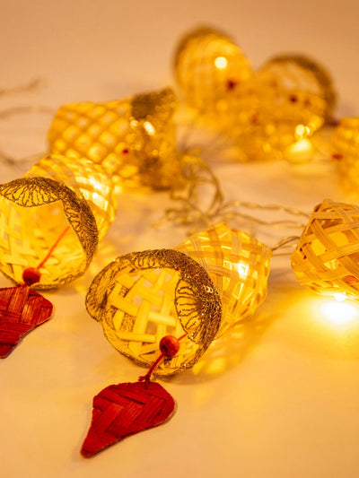 Jyoti Handcrafted Bamboo String Light – Lamps & Lighting on Brown Living™. SKU: FL-696. Img 1.