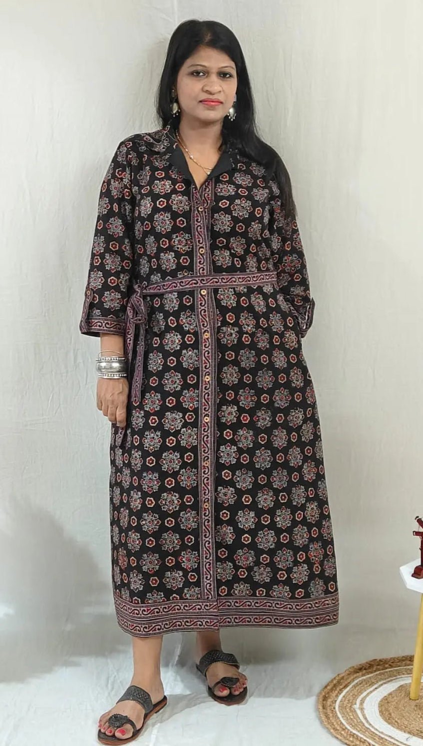 Kaashi Cotton Shirt Dress for Women – Womens Dress on Brown Living™. SKU: JUL25-BSHD-FECJ-AKS-1. Img 1.