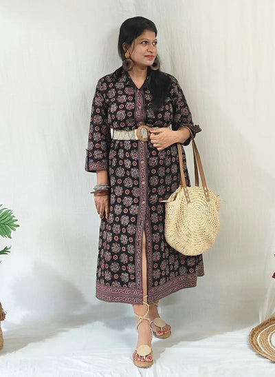 Kaashi Cotton Shirt Dress for Women – Womens Dress on Brown Living™. SKU: JUL25-BSHD-FECJ-AKS-1. Img 5.