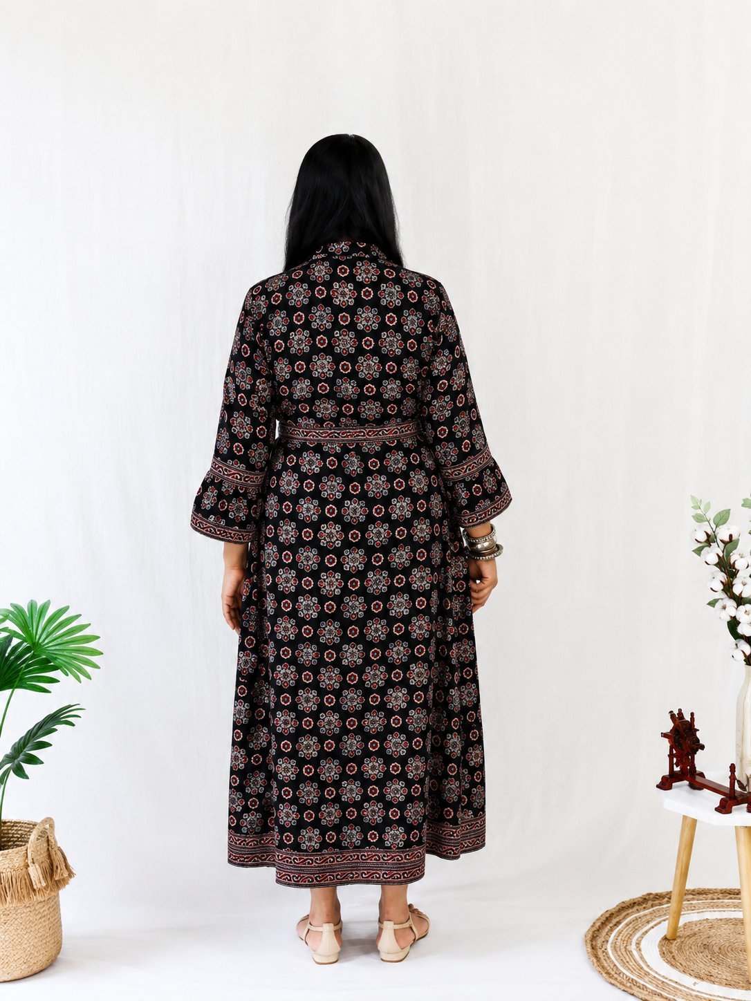 Kaashi Cotton Shirt Dress for Women – Womens Dress on Brown Living™. SKU: JUL25-BSHD-FECJ-AKS-1. Img 4.