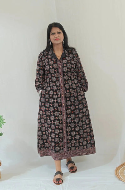 Kaashi Cotton Shirt Dress for Women – Womens Dress on Brown Living™. SKU: JUL25-BSHD-FECJ-AKS-1. Img 3.