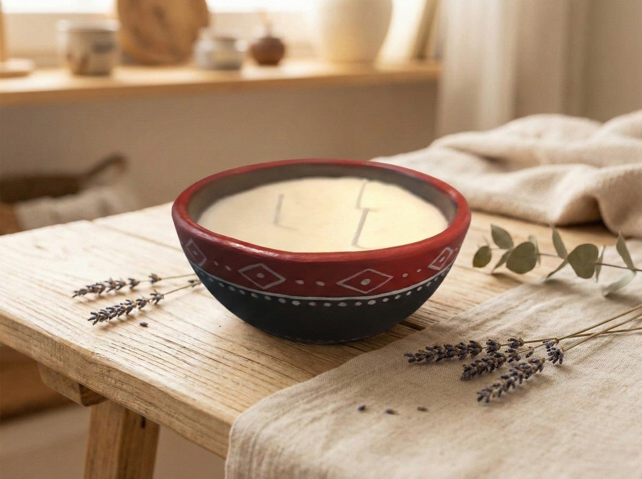 Kaavi Kalash 3 - Wick Black Clay Candle | Handcrafted Aromatic Deep – Candles & Fragrances on Brown Living™. SKU: KVGABCLGMC02. Img 1.