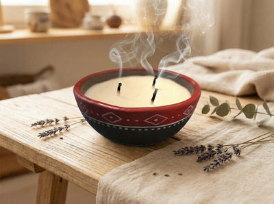 Kaavi Kalash 3 - Wick Black Clay Candle | Handcrafted Aromatic Deep – Candles & Fragrances on Brown Living™. SKU: KVGABCLGMC02. Img 3.