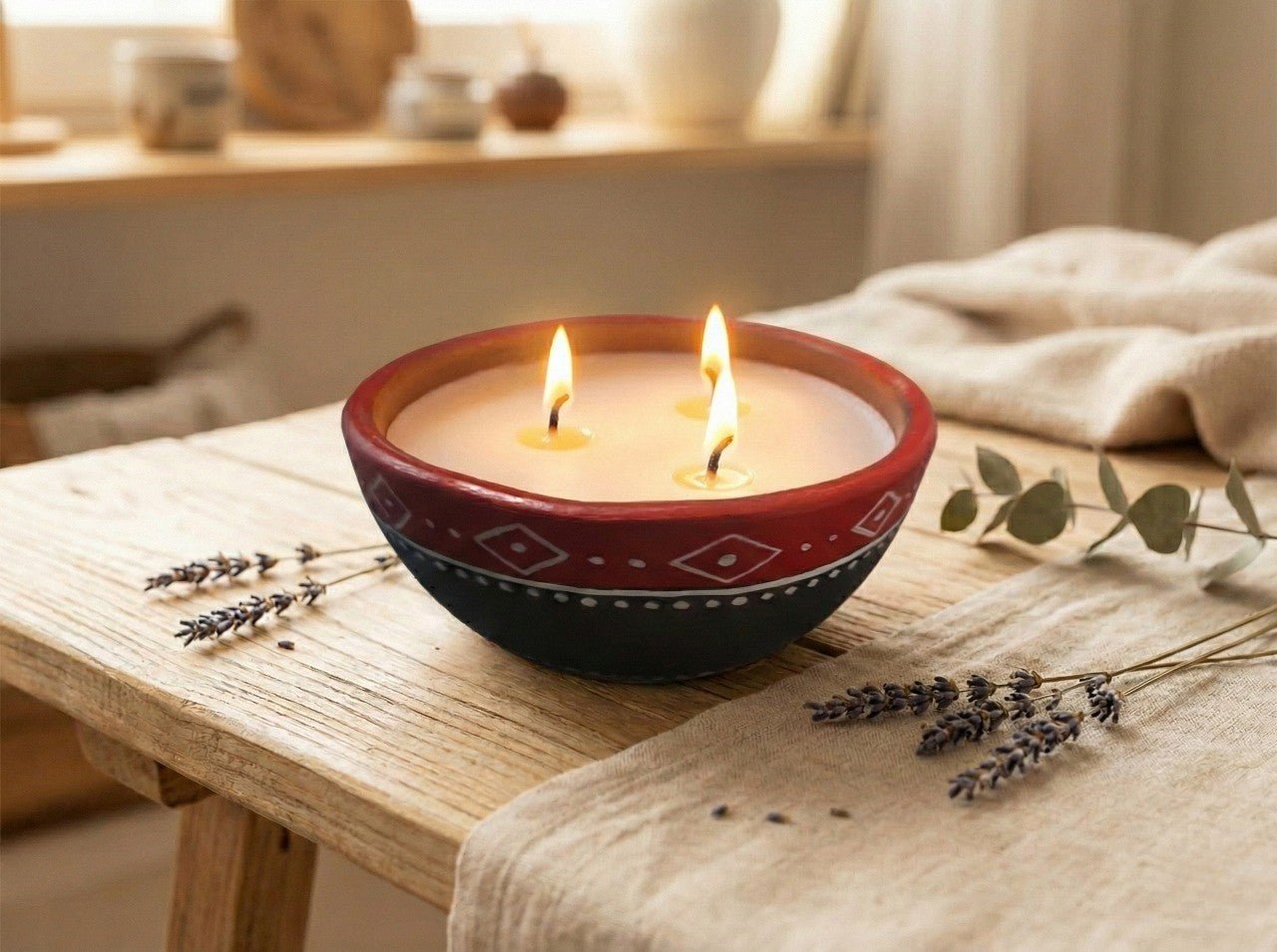 Kaavi Kalash 3 - Wick Black Clay Candle | Handcrafted Aromatic Deep – Candles & Fragrances on Brown Living™. SKU: KVGABCLGMC02. Img 2.