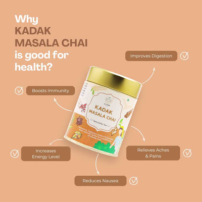 Kadak Masala Chai – Immunity & Metabolism Boost – 70g – Tea on Brown Living™. SKU: KKTin50New. Img 5.