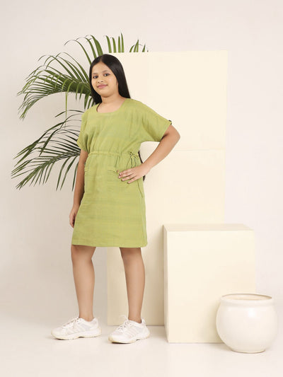 Kaftan Styled Dress for Girls | Comfortable Flowing Cotton Kids Dress – Kids Frocks & Dresses on Brown Living™. SKU: LB-BL-01. Img 1.