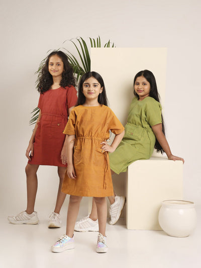 Kaftan Styled Dress for Girls | Comfortable Flowing Cotton Kids Dress – Kids Frocks & Dresses on Brown Living™. SKU: LB-BL-01. Img 5.