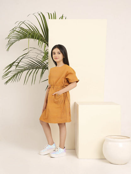 Kaftan Styled Dress for Girls | Comfortable Flowing Cotton Kids Dress – Kids Frocks & Dresses on Brown Living™. SKU: LB-BL-04. Img 11.