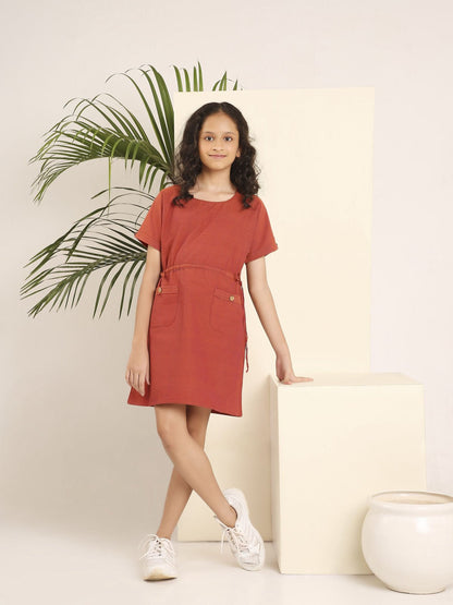 Kaftan Styled Dress for Girls | Comfortable Flowing Cotton Kids Dress – Kids Frocks & Dresses on Brown Living™. SKU: LB-BL-07. Img 7.