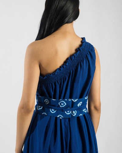 Kala Cotton Handloom Zaffre Midi Dress – Womens Dress on Brown Living™. SKU: KAL-ZAF-XS. Img 4.