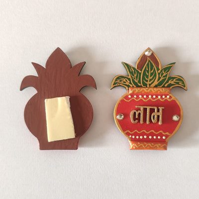 Kalash Shubh Laabh Wall Sticker Set of 2 | Traditional Festive Decor – Home Decor on Brown Living™. SKU: KSB01. Img 4.