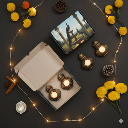Kalash T - Light Diya Set – Indian Ethnic Lighting – Home Decor on Brown Living™. SKU: D39. Img 5.