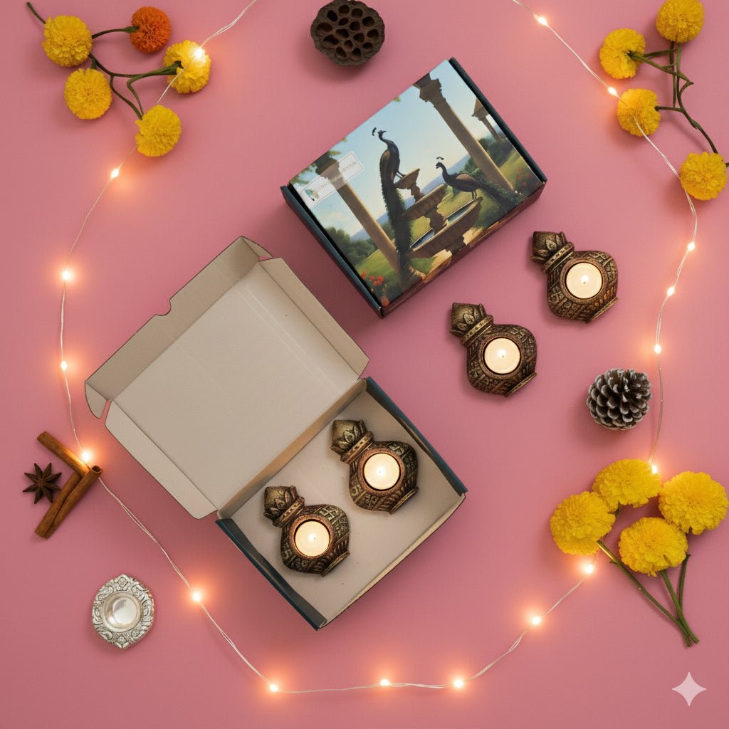Kalash T - Light Diya Set – Indian Ethnic Lighting – Home Decor on Brown Living™. SKU: D39. Img 11.