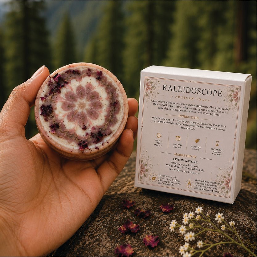 Kaleidoscope Artisan Soap | Handmade Cold Process Designer Soap – Body Soap on Brown Living™. SKU: LN-KAL80-01. Img 1.