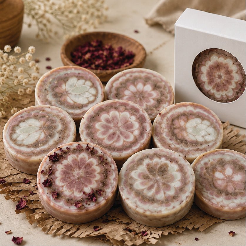 Kaleidoscope Artisan Soap | Handmade Cold Process Designer Soap – Body Soap on Brown Living™. SKU: LN-KAL80-01. Img 3.