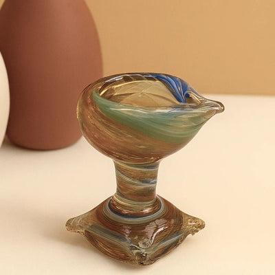 Kalyani Jyot – Art Glass Puja Diya Handcrafted Deep – Pooja Needs on Brown Living™. SKU: KAL - JYOT - DIYA. Img 3.