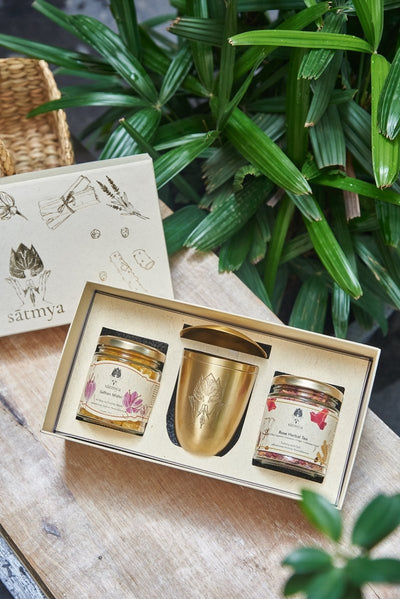 Kama Gift Box - Ayurvedic Luxury & Rejuvenation – Gift Giving on Brown Living™. SKU: Kamag_500gms. Img 2.