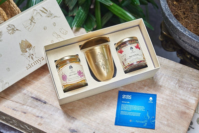 Kama Gift Box - Ayurvedic Luxury & Rejuvenation – Gift Giving on Brown Living™. SKU: Kamag_500gms. Img 7.