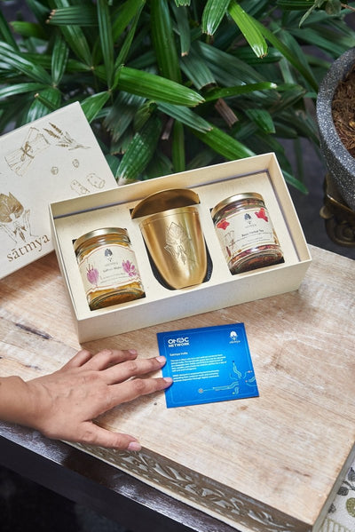 Kama Gift Box - Ayurvedic Luxury & Rejuvenation – Gift Giving on Brown Living™. SKU: Kamag_500gms. Img 9.