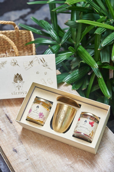 Kama Gift Box - Ayurvedic Luxury & Rejuvenation – Gift Giving on Brown Living™. SKU: Kamag_500gms. Img 11.