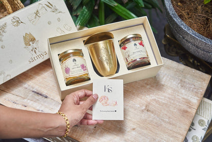 Kama Gift Box - Ayurvedic Luxury & Rejuvenation – Gift Giving on Brown Living™. SKU: Kamag_500gms. Img 13.
