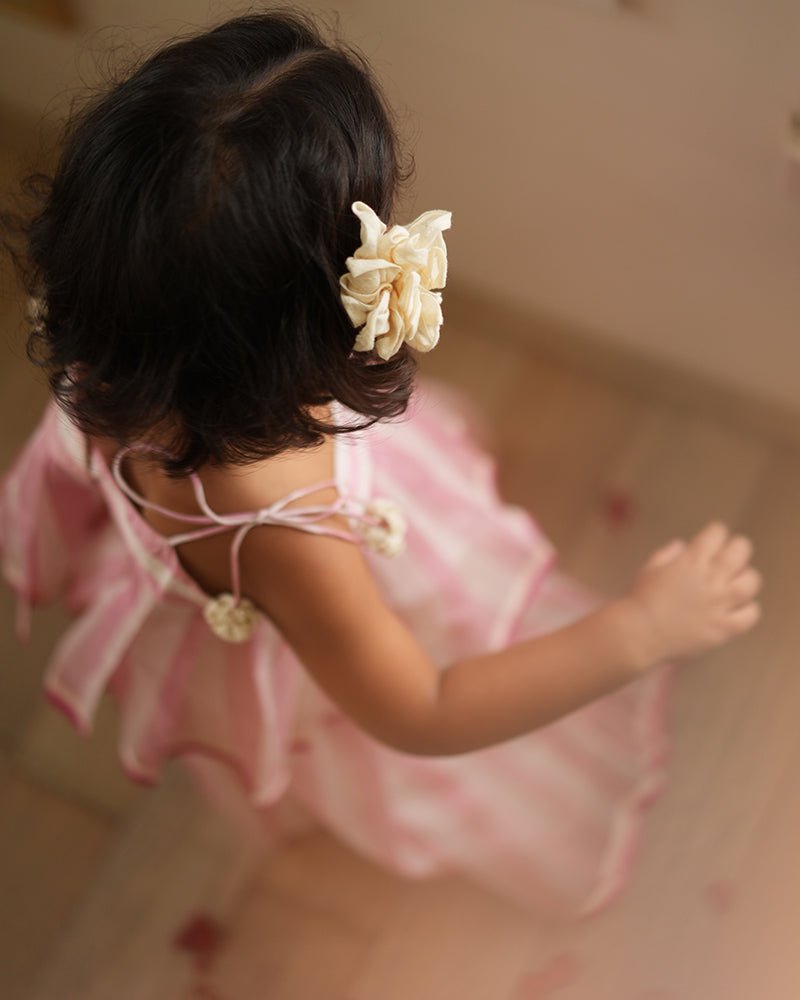 Kamal Lehenga Set in Baby Pink Stripes – Ethnic Wear For Kids – Kids Ethnic Sets on Brown Living™. SKU: C35G5PL12. Img 4.