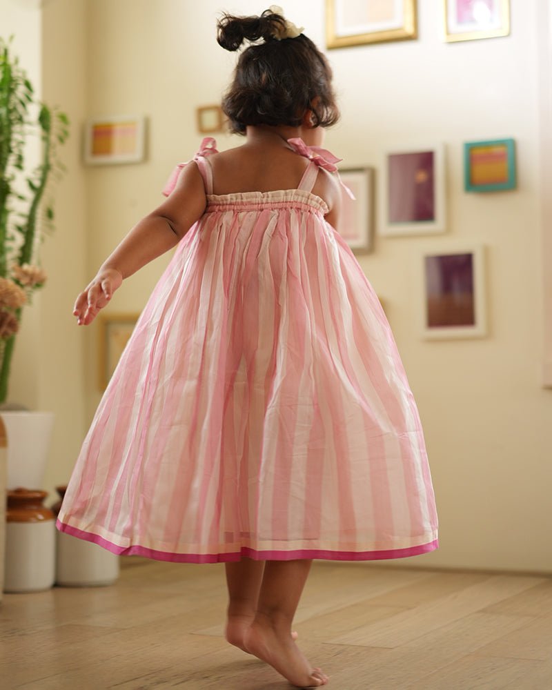 Kamal Lehenga Set in Baby Pink Stripes – Ethnic Wear For Kids – Kids Ethnic Sets on Brown Living™. SKU: C35G5PL12. Img 3.